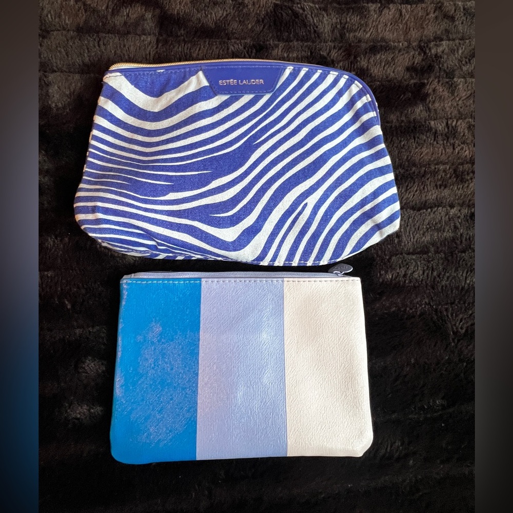 Estee Lauder Blue and White Striped Bag